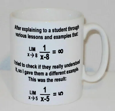 Infinity Equation Question Mug Can Personalise Funny Maths Teacher Student Gift • £10.99