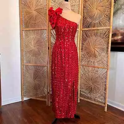 Vintage 90’s Mike Benet Formals Straight Ted Sequined Formal Prom Evening Dress • $70