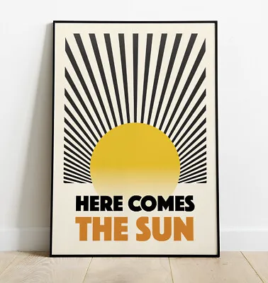 £20.50 • Buy Here Comes The Sun Art Print, Beatles Inspired Art Print, Wall Art, Home Decor