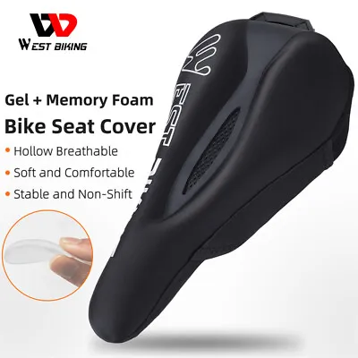 WEST BIKING Bicycle Saddle Cover Soft Gel Memory Foam Comfort Bike Seat Cushion • $19.79