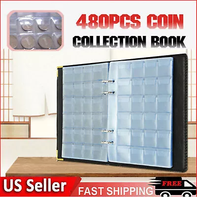 480 Pocket Coins Storage Book High-Capacity Money Collection Album Folder Holder • $13.99