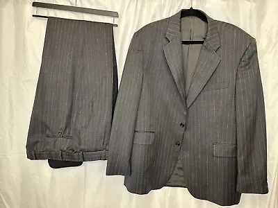 Alexandre London Savile Row 2 Button Suit Jacket 46in Pin Striped Gray • $25