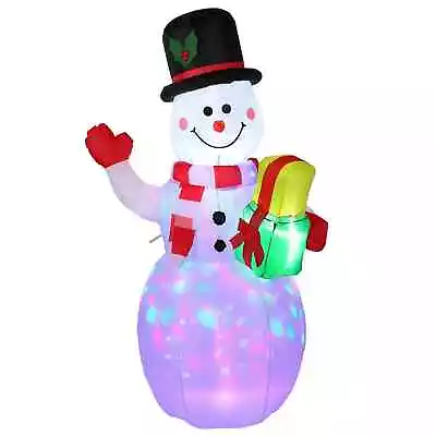 5FT Snowman Inflatable Outdoor Decoration Rotating LED Lights Blow Up Christmas • $45.75