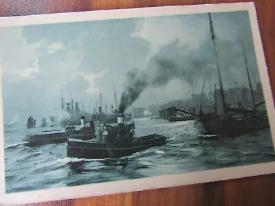 Old Postcard - Sailing Ships - Steam Ships - Coastal Scene • £5