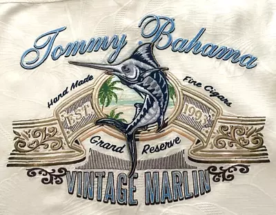 Tommy BahamaEmbroidered **VINTAGE MARLIN** Silk Camp Shirt (Size: XL) • $41.95