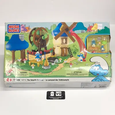 Mega Bloks The Smurfs Carnival 10713 113 Pc Set New Smushed Box #1548 • $79.89