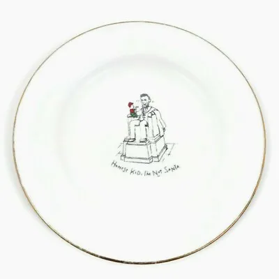 MERRY MASTERPIECES 8  PLATE Honest Abe Porcelain Gold Trim First Edition 1999 • $9.77