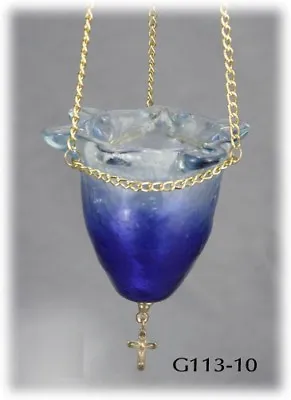 Christian Handmade Fusing Glass Oil Vigil Orthodox Candle Lamp 4.3  11cm • $29.10