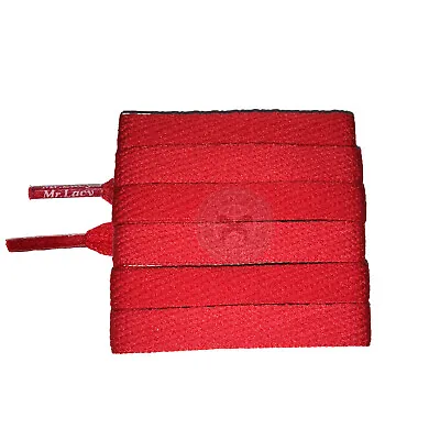 Mr Lacy Flatties Junior - Red Kids Shoelaces (110cm Length | 10mm Width) • £4.99