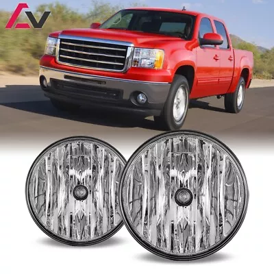 For GMC Sierra 2007-14 Clear Lens Pair Bumper Fog Lights Front Replacement Lamps • $32.99