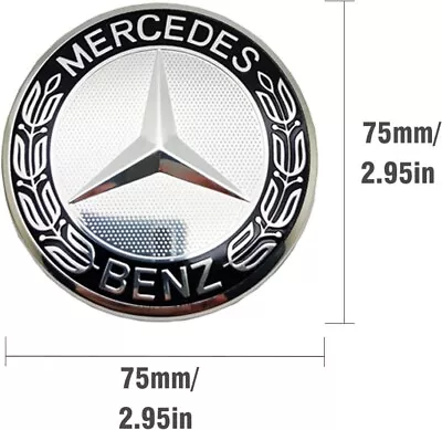 $18.99 • Buy Set Of 4 Mercedes-Benz Classic Black Wheel Center Caps - 75MM AMG Wreath