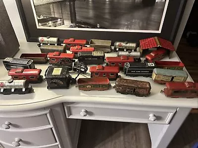 Marx Pre Post War Train Lot Toy Transformer Loco Shed Cattle Refrigerated Cars • $199