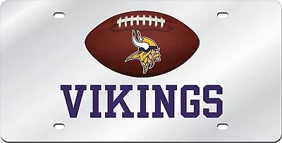 Minnesota Vikings Premium Laser Cut Tag License Plate Football Mirrored... • $20.71