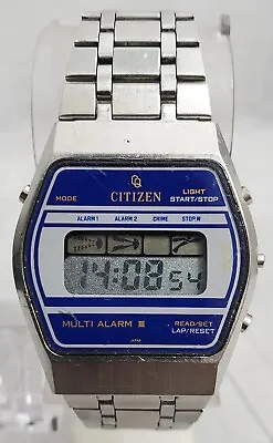 VINTAGE CITIZEN CQ  Multi Alarm 3  (4-098463) JAPAN LCD Digital Watch EXCELLENT  • $69