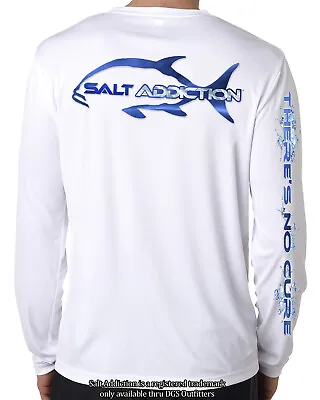Salt Addiction Performance Fishing T Shirt Microfiber Long Sleeve Men's Poly UV • $28.49