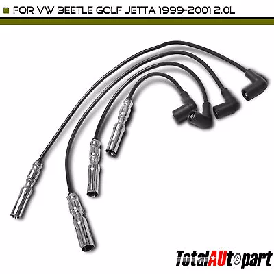 $21.99 • Buy 4x Spark Plug Wire Set For Volkswagen Beetle 1998-2001 Golf Jetta L4 2.0L Petrol
