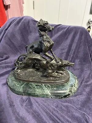 P.J Mene Bronze Sculpture Of Hunting Dogs Stunning Amazing Piece And Price • $299