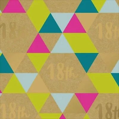 18th Birthday GIFT WRAP WRAPPING SHEET Or TAG Paper Birthday Party Eighteen 18 • £1