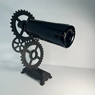 Industrial Gear Heavy Iron Wine Bottle Holder Steampunk Vintage Sculpture • $30