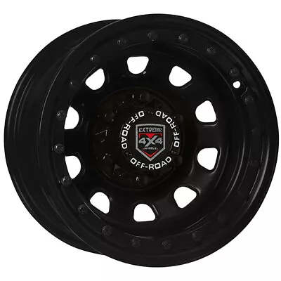 Extreme 4x4 Steel Wheel 15X10 6/139.7 44N Black D-locker 110.1 Black Bolts + Cap • $181.77