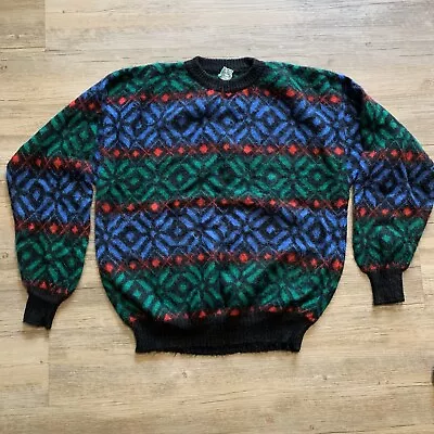 Vintage Benetton Made In Italy Sweater Mohair Snowflake Winter • $7.99