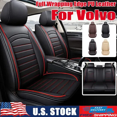 For Volvo PU Leather Full Set/2 Front Car Seat Covers Premium Cushions Protector • $90.81