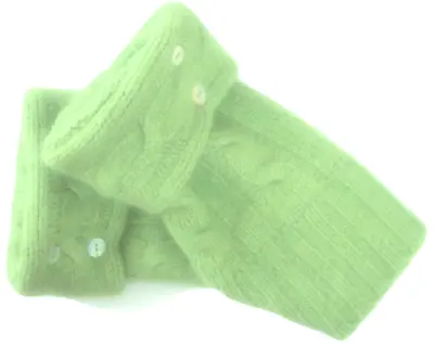 Fingerless Gloves Green 100% Merino Wool M - L Medium - Large Mittens Arm Warmer • $34.98