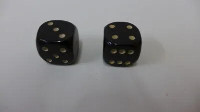 2  Large Vintage Black Bakelite Dice With Rounded Corners 3/4” • $55