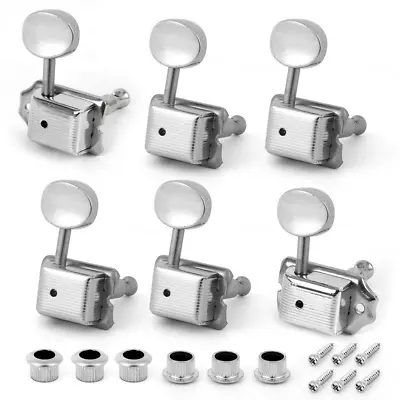6R Guitar Vintage Tuning Pegs Tuners For Fender Stratocaster Telecaster Chrome • $34.36