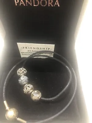 $120 • Buy Pandora Wrap Bracelet With Charms The Essence Collection