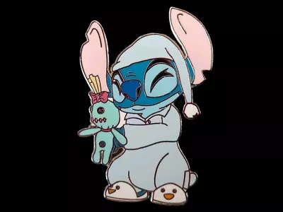 Fantasy Pin - Disney Stitch In Pajamas With Duck Slippers Holding Scrump LE 100 • $6.99