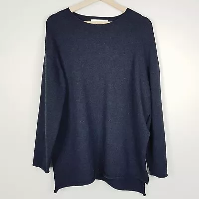 VIKTORIA & WOODS | Womens Navy Merino Wool Jumper DEFECTS  [ Size 3 Or AU 12 ] • $55