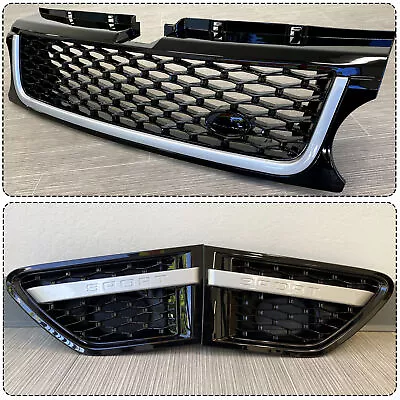 For 2010-2013 LAND ROVER RANGE SPORT FRONT HOOD BLACK GRILLE W/ SIDE FENDER VENT • $80.50