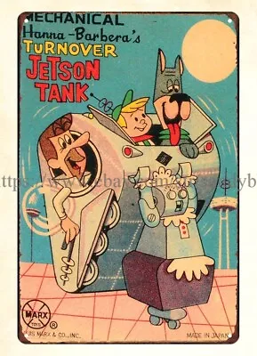 Good Interior Design MARX WIND-UP JETSON TURNOVER TANK Childhood Toy Tin Sign • $18.95