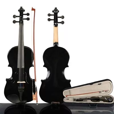 New 3/4 Acoustic Violin Case Bow Rosin Black • $58.80