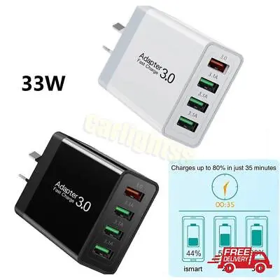 33W 4-Port USB Fast Quick Wall Charging AU Adapter AC For IPhone Samsung Charger • $17.24