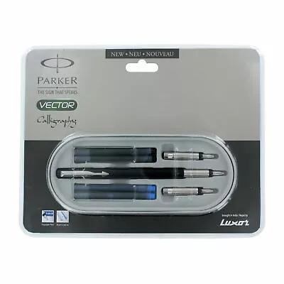 £17.75 • Buy Parker Vector Calligraphy Standard CT Fountain Pen Black Body Free Ink Cartridge