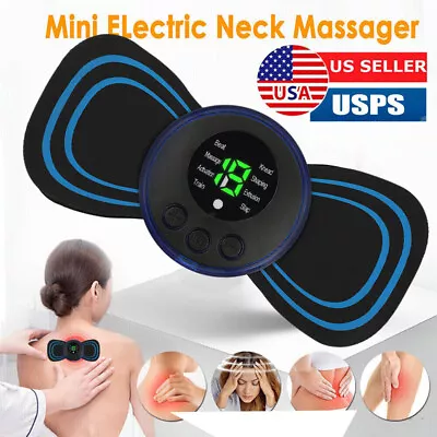 Portable EMS Mini Electric Neck Back Massager Cervical Massage Patch Stimulator • $8.59