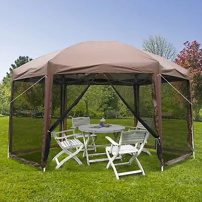 Patio Party Canopy Tent 13x13ft Pop Up Gazebo Screen House With Mosquito Netting • $106.99