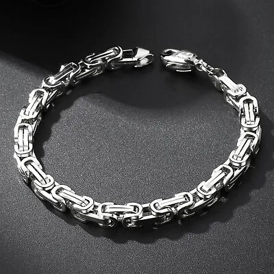 Real Pure Platinum 950 Chain Men Women Lucky Byzantine Bracelet 22.8g/7.87inch • $2134.74