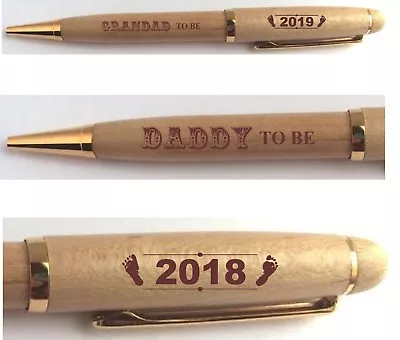 Personalised Daddy Mummy To Be Gift Engraved Pen Baby Shower Mothers Day Gift • £8.99