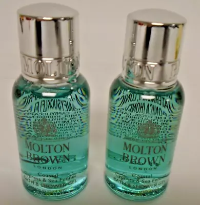 2 Molton Brown London Bath/Shower Gel Cypress/Fennel Travel Sz 1 Fl Oz/30 Ml Ea… • $15.75