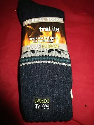 Polar Extreme Xtralite Thermal Lightweight Fleece Lined Winter Socks Fits 6-12 • $14.99