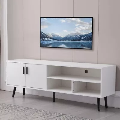 TV Stand Console Unit Cabinets With 3 Open Cubby 2 Doors For TVs Up To 70 Inches • $79.99