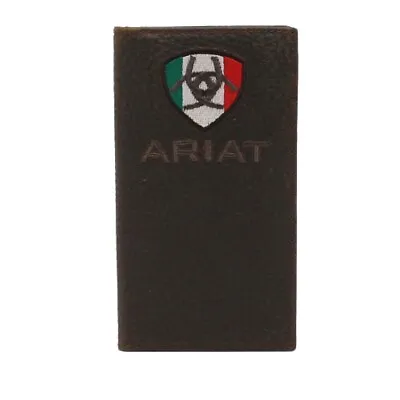 Ariat Wallet -Ariat Mens Rodeo Wallet Mexican Flag Logo Brown Rowdy By Ariat-MFW • $45