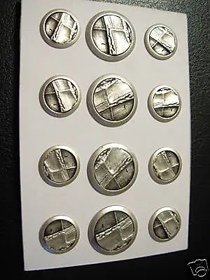 12 Pc Metal Blazer Button Set 24/32 Designer Coat Shank Cast Silver  • $22