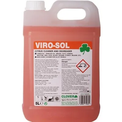 £12.99 • Buy Clover Viro-Sol Citrus Based Cleaner/Degreaser 5L