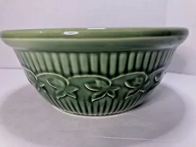 Vintage MCM Mid Century Modern MONMOUTH Pottery Mixing Bowl Ribbed Maple Leaf • $23