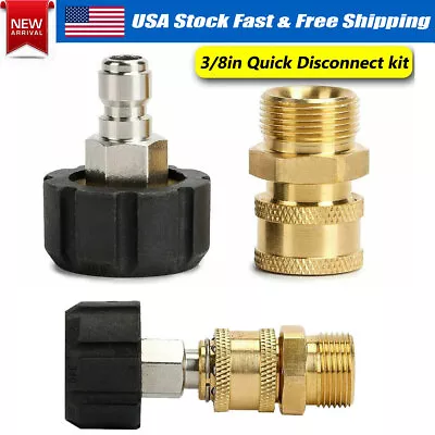 M22 To 3/8 In Quick Connect For Power Washer Hose Pressure Washer Hose Adapter • $10.96