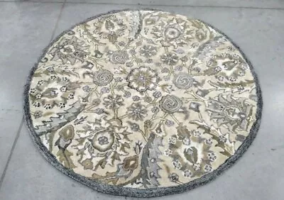 BEIGE / MULTI 5' X 5' Round Back Stain Rug Reduced Price 1172703899 BEL923A-5R • $80